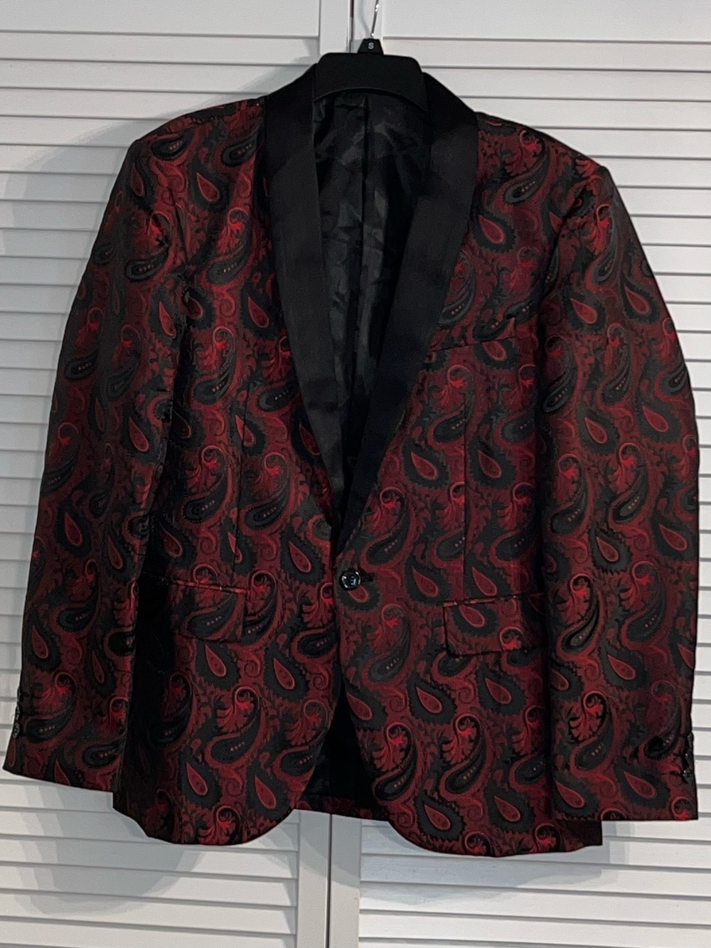 Coofandy Red Paisley Blazer Small